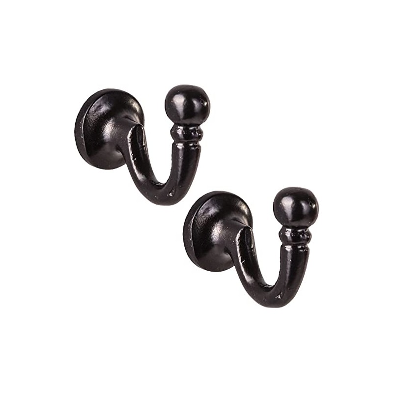 Cast Iron Black Ball End Curtain Holdbacks Hooks Black Ball
