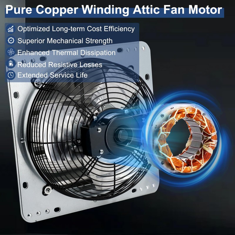 Criditpid 12 Inch Wall Mounted Shutter Exhaust Fan with ON/OFF