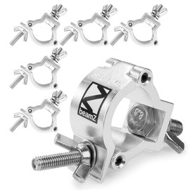 beamz 6x BC35-75 Compact Half Coupler Slimline Aluminium Lighting Clamp, Professional Truss O-Clamp Holder, Stage & Event Rigging, Heavy Duty Secure Mounting, 75kg Load Capacity (32-35mm)