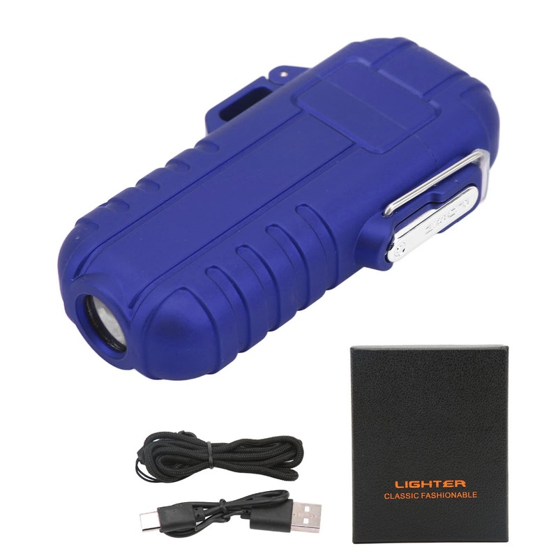 Outdoor Double Arc Electric Lighter Portable Waterproof Flashlight Lighter Charging