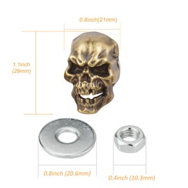 Arenbel Skull License Plate Frame Fasteners Funny Bolts Motorcycle Tag Screws Kit Fit Motorcycle Trucks SUV, Copper