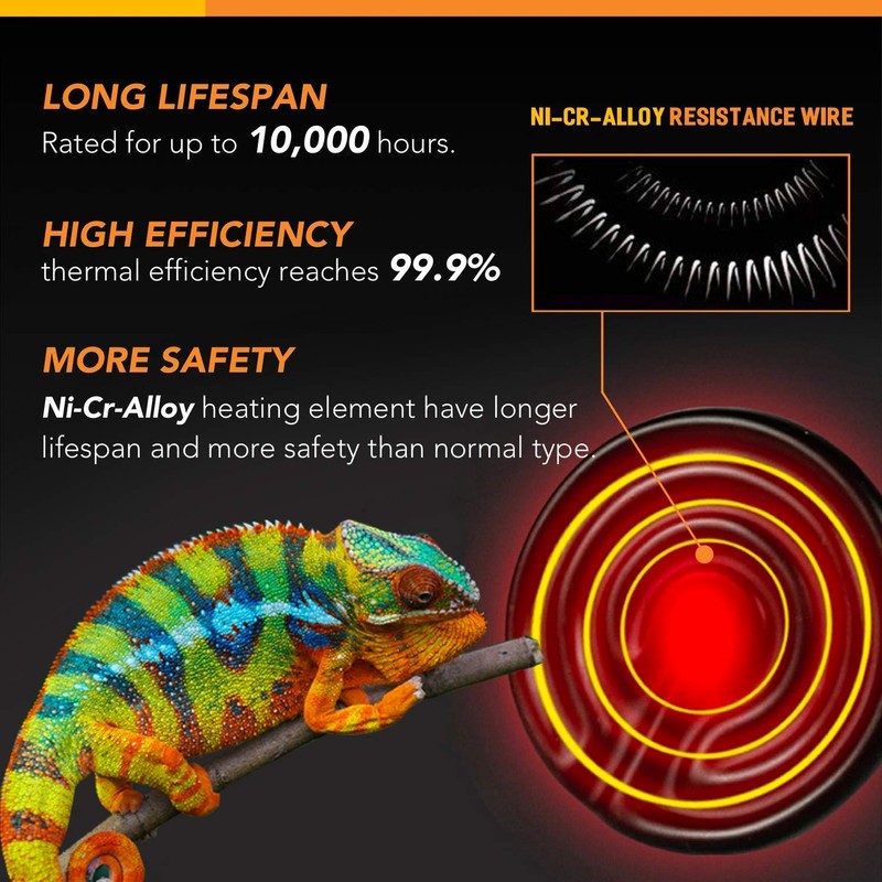 Simple Deluxe 150W Reptile Heat Bulb and 40-108 Degrees Fahrenheit