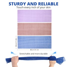 African Exfoliating Net, SunMine 3 Pieces African Bath Sponge Nylon Scrubbing Net Washcloth Shower Net for Skin Smoother
