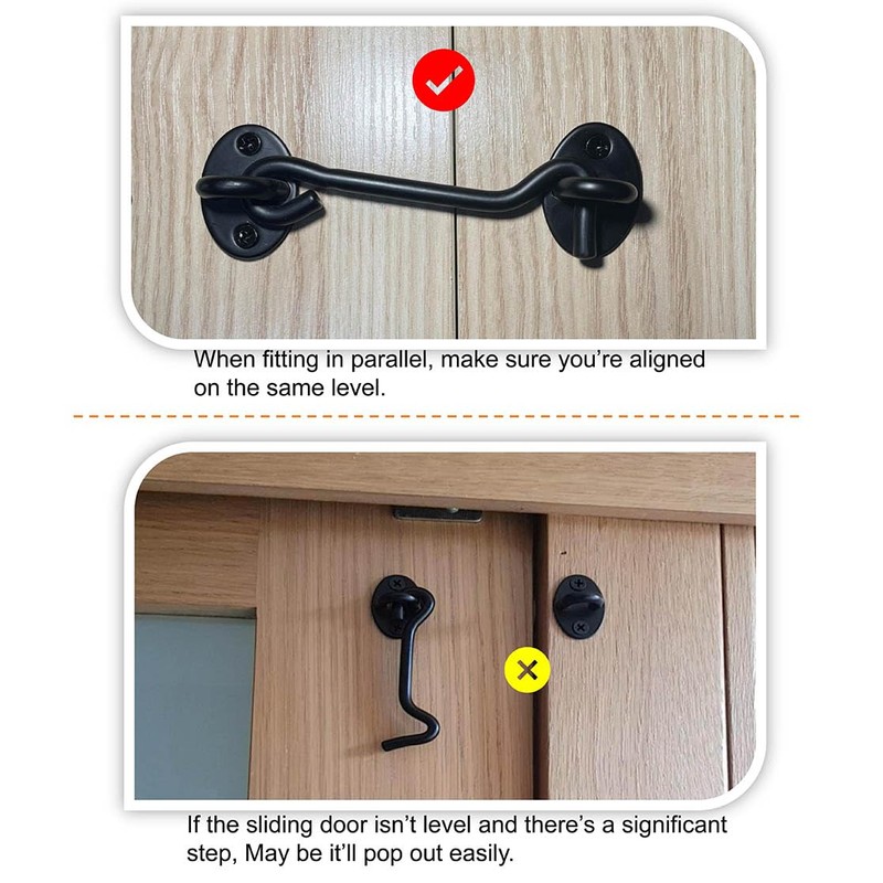 TOPYWMSP Hook and Eye Latch 1pcs 8 Inch Black Stainless