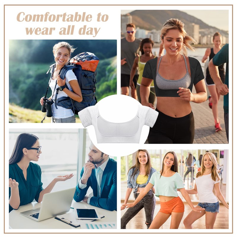 Handepo 6 Pcs Underarm Sweat Vest Breathable Armpit Sweat Proof