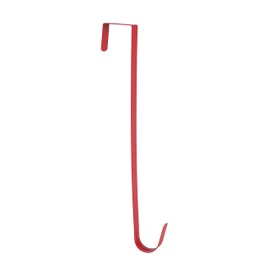 Sattiyrch Colgador de Corona de 12" para Puerta Principal, Gancho Colgador de Acero Sobre la Puerta, Colgador de Corona para Puerta (Rojo, 1)