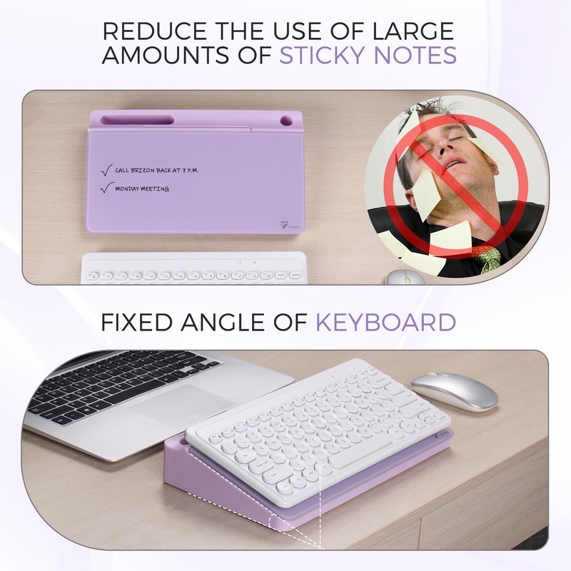 TOWON Small Compact Glass Desktop Whiteboard with Storage – 12