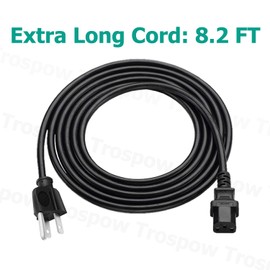 3 Prong Power Cord Replacement for Epson 965H 97H 98H 99WH EX3220 EX3240 EX5220 EX7230 EX5240 /EX5230 Pro/ EX5250 Pro Cinema VS250 2150 1060 1040 2100 4010 Projector AC 8.2ft Power Cord Cable