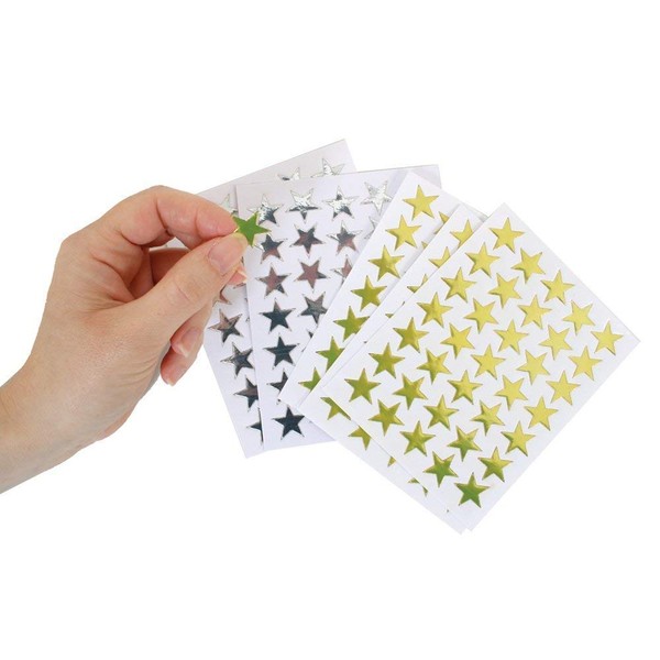 Pack of 270 Gold & Silver Star Stickers
