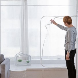 Odorless Balcony Windproof Vinyl Curtain for Windows & Entrances Windproof Semi-Transparent Balcony Vinyl Curtain (Small)