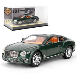 LOVEPOSELY 1/24 Bentley Continental Model Cars with Collection Leather Base and Lights Acrylic Display Case, Decoration Clear Acrylic Display Box for Bentley Continental Diecast Cars Green