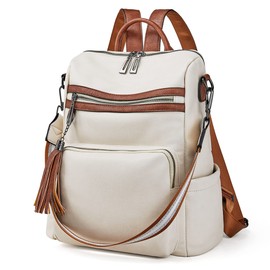 OPAGE Leather Backpack Purse for Women Fashion Tassel Ladies Shoulder Bags Designer Large Backpack Travel Bag