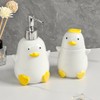 WAIT FLY Cute Duck Ceramic Soap Dispenser with Plasic Pump,