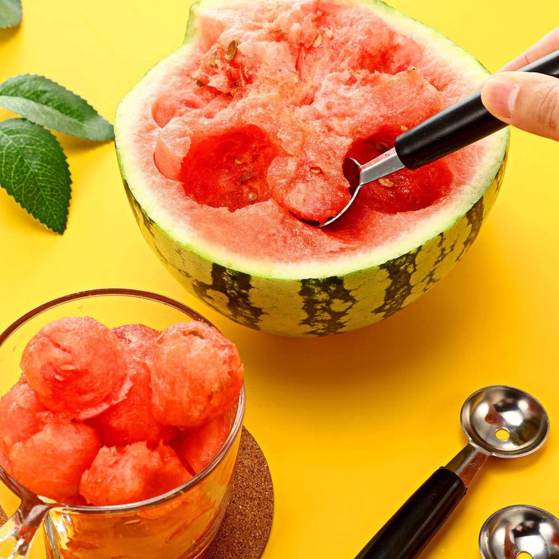 Xrten 4 x Melon Spoon Melon Cutter Stainless Steel Melon