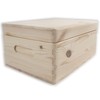Wooden Chest Box with Lid & Etched Handles 29 x