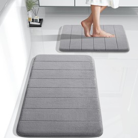 Yimobra Yimobra Memory Foam Bath Mat Set, Non Slip Super Water Absorption Soft Bathroom Rugs, Thick, Dry Fast, Machine Washable for Bathroom Floor Mat