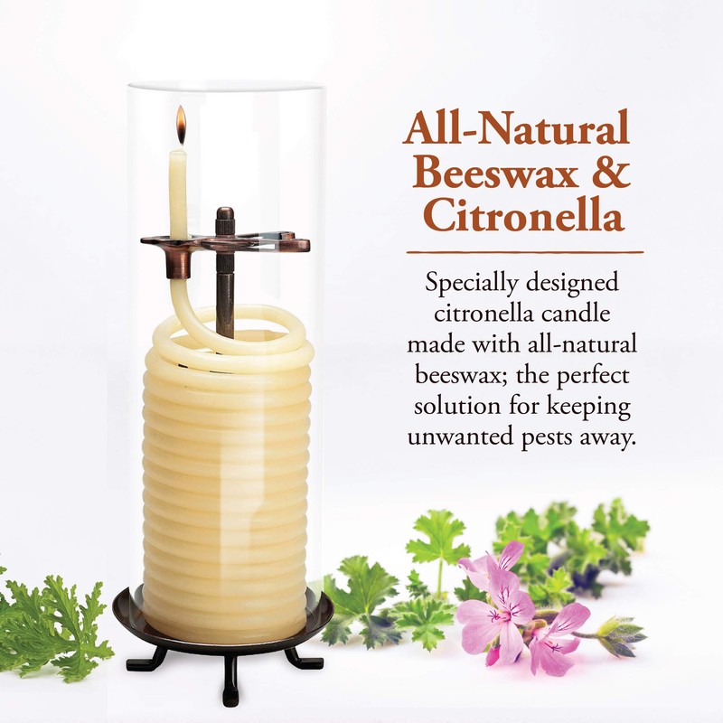 Candle by the Hour 80-Hour Citronella Candle, Glass Cylinder, Eco-friendly