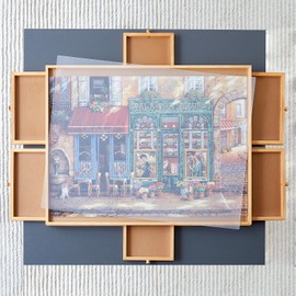 ENERIDIO 1000 Piece Puzzle Board with Drawers, 21" x 29.8", Portable Wooden Jigsaw Puzzle Table, Suitable for Adults, Used for Puzzle Storage and Sorting, Gifts for Friends and Family