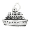 LGU Sterling Silver Flat Titanic Ship Ocean Liner Charm