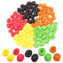 Hymyily 50pcs Colorful Plastic Artificial Coffee Beans Artificial Plants DIY Photography Props Party Gift Home Decor 5 Colors Mixed