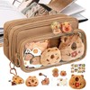 Capybara Large Capacity Pencil Case | Open Wide 4 Compartment