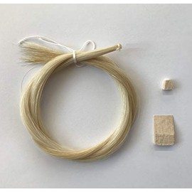 MI&VI Premium, Extra Thick Mongolian Horse Hair, Perfect for Cello Bows - Unbleached, White 29.5" (1 Hank, Prepared, Includes Plug and Wedge) (Cello - 1 Hank)