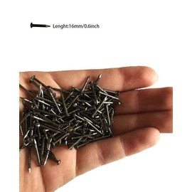 Small Nails 0.6inch for DIY Decorative Pictures Wooden Boxes Household Accessories Silver-Black Hardware Nails, 100pcs+ (Black 15mm)