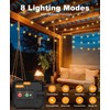 btfarm 2 Pack Solar String Lights Outdoor Waterproof, Total 98