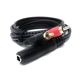 1m 6.35mm to 2 x RCA Splitter Cable, 6.35 TRS Female to Dual RCA Male Stereo Audio Lead for Music Instruments, Mixer (Gold Plated) 3.3ft