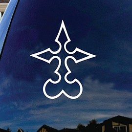 SoCoolDesign Kingdom Nobody Heart Symbol Car Truck Laptop Sticker Decal 4" Tall (White)