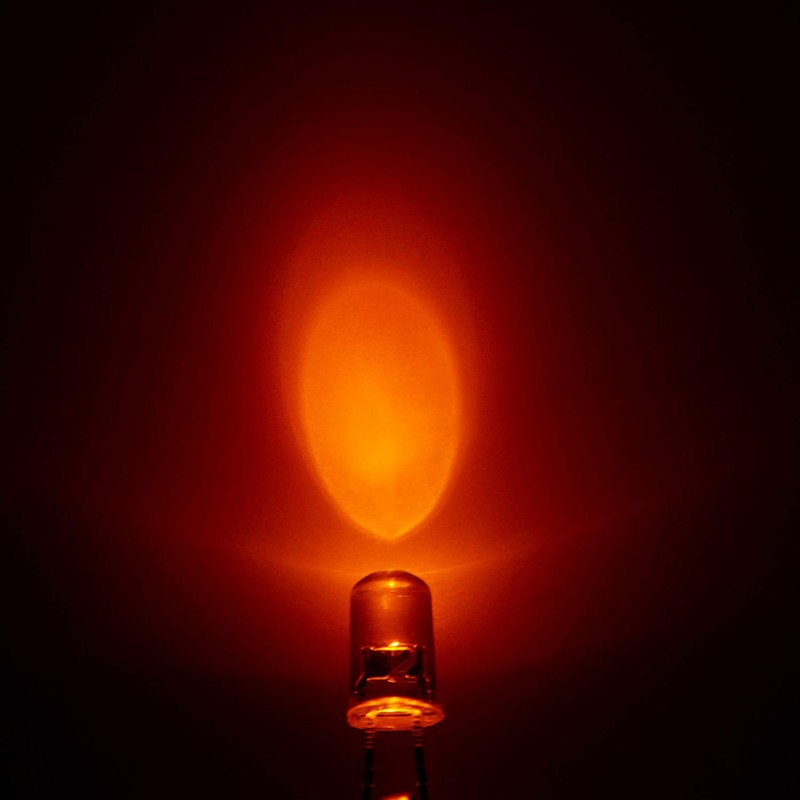CHANZON 100 pcs 5mm Orange LED Diode Lights (Clear Round