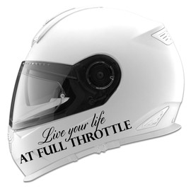 Live Your Life At Full Throttle Auto Car Racing Motorcycle Helmet Decal - 5" - Black