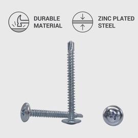 Marcopol Pack of 200 Zinc Plated Steel Screws 4.2 x 41mm Modified Pan Head Phillips Self Drilling Tapping Screw Self Tapping 200 4.2 x 41mm