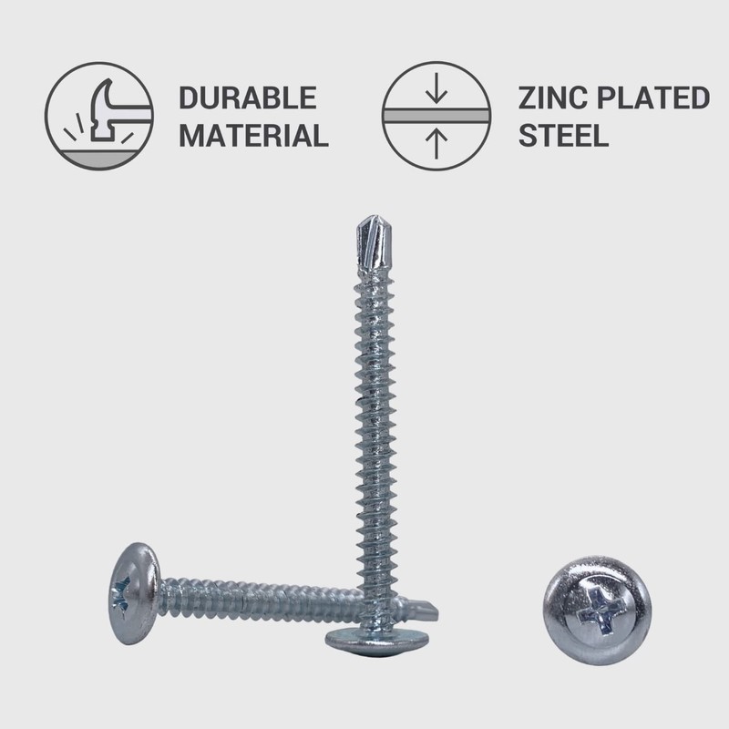 Marcopol Pack of 200 Zinc Plated Steel Screws 4.2 x