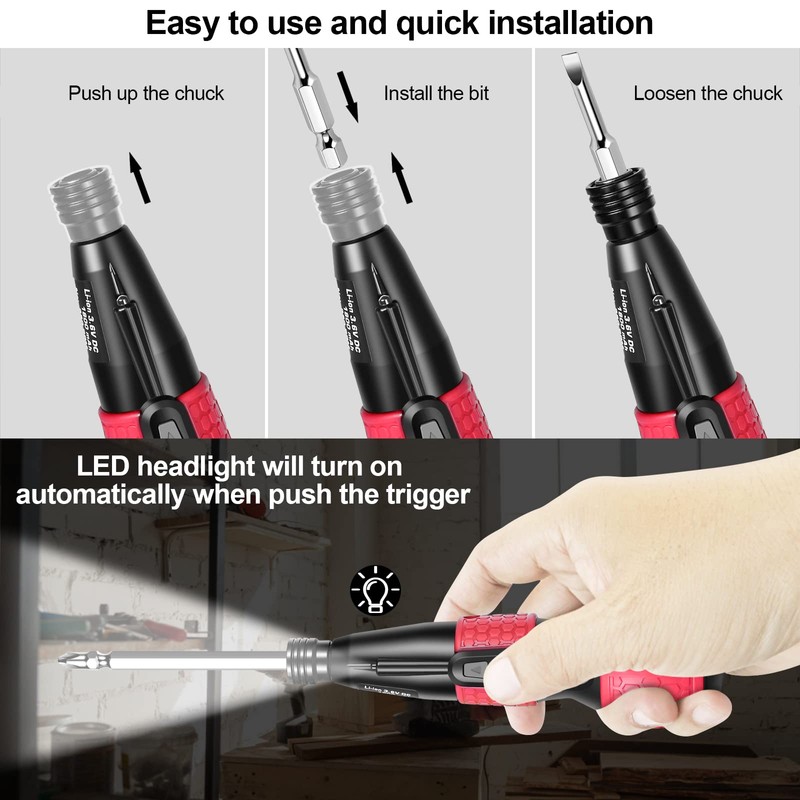 ERAVOR Electric Screwdriver Cordless, Rechargeable Power Screwdrivers Set, Portable Automatic