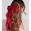 Red Hair Bow for Women Girls, Big Satin Bow Clip