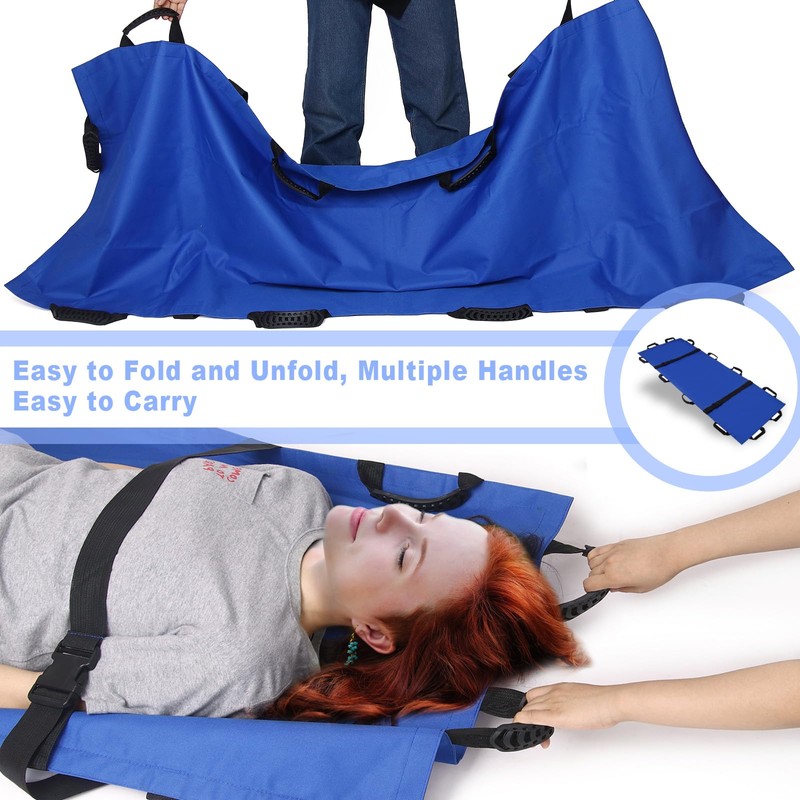 Portable Transport Stretcher with 12 Rubber Handles & Carrying Bag
