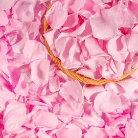 Miofula Dried Real Pink Rose Petals, Freeze Preserved Flower Petals for Wedding Party Decor, Rose Petals for Romantic Night Wedding Proposal Valentine's Day, Flower Girl Petals, Bridal Shower, 1.75oz