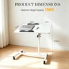 Overbed Table with 4 Wheels - Height Adjustable Hospital Table
