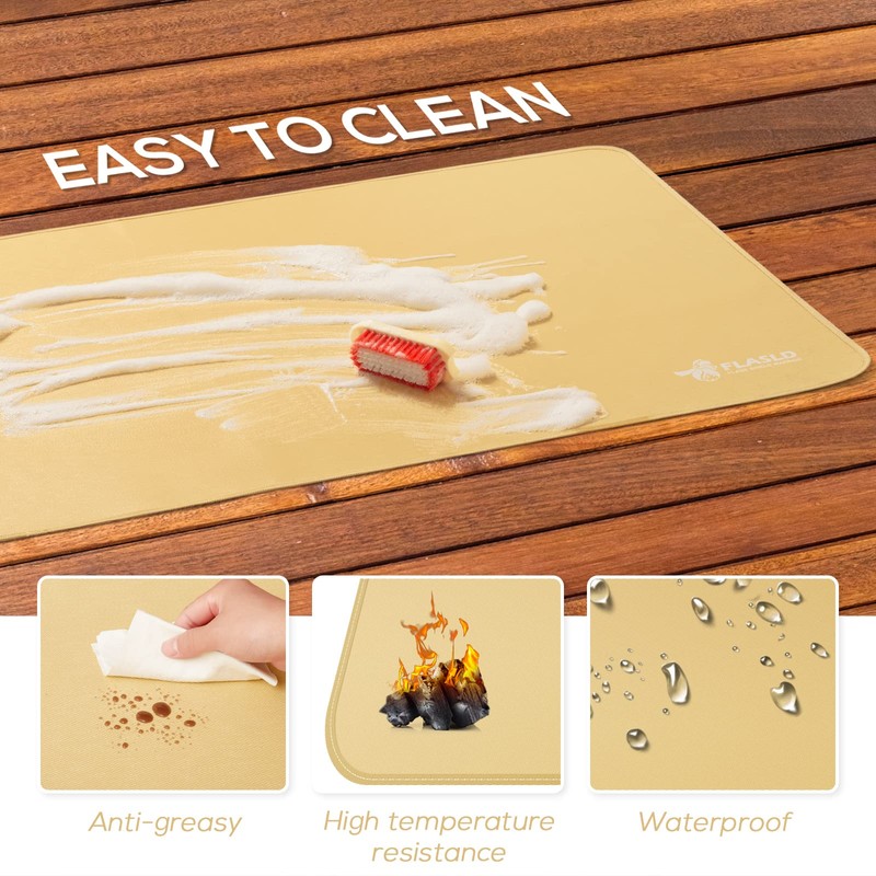FLASLD Fire Resistant Rugs for Fireplace, Grill and Stove, 24