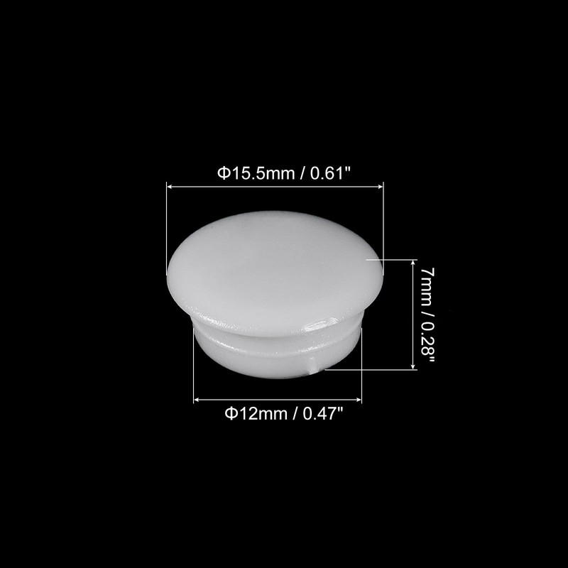 sourcing map 100Pcs Screw Hole Plugs, 12mm(15/32") Dia Plastic Snap