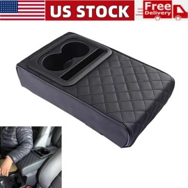 Unbranded Leather Car Central Armrest Box Cushion Console Cover Pad Protector Accessories