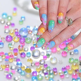 12 Grids Colorful Rhinestones Nail Charms Simple 12 Shapes Nail Rhinestones Crystal Nails Art Charms DIY Sparkling Bow Nail Gems Charms for Nails Aurora Design Manicure Decor for Women Daily Wear