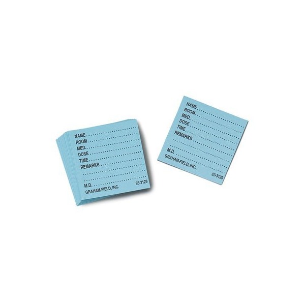GF Health 3129 BL Medicine Cards, Blue (Pack of 500)