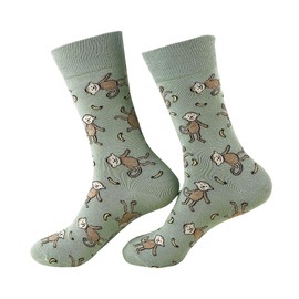 ECO CHIC Mens Bamboo Socks Breathable Hot and Cold Weather UK 6-11 Single Pair (Monkeys Green)