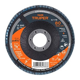 Truper DLT-1718, Disco laminado, alto rendimiento, diámetro 4 1/2", 7/8", grano 80