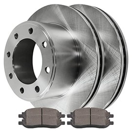 AutoShack Rear Brake Kit Rotors and Ceramic Pads Pair of 2 Driver and Passenger Side Replacement for 2005-2007 Ford F-250 Super Duty F-350 Super Duty 5.4L 6.0L 6.8L V8 4WD RWD CBO641431068CF-