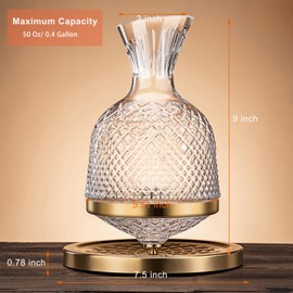 Spinning Wine Decanter, Thickened Glass Crystal Decanter, 360 Rotation, Quick Sobering Up, Essential Wine Accessories, Ideal Wine Gift For Wine Collectors And Enthusiasts