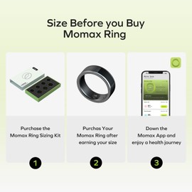 momax Smart Ring, Sleep Tracker & Fitness Tracker & Intelligent Touch Control& Heart Rate Monitor & SOS Call, Smart Ring for Women/Men, Smart Ring Health Tracker, Health Ring with Size 13