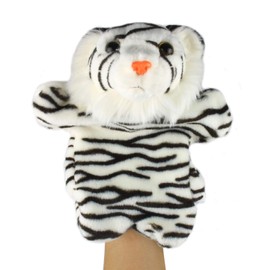 Andux Cute Plush Hand Puppet Soft Stuffed Animal Toy (SO-22 Tiger-Black and White Stripes)